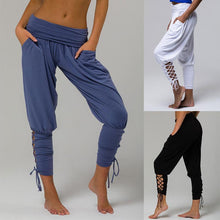 Laden Sie das Bild in den Galerie-Viewer, Schnürbinde elastische Taille Jogger Pants Yoga Leggings
