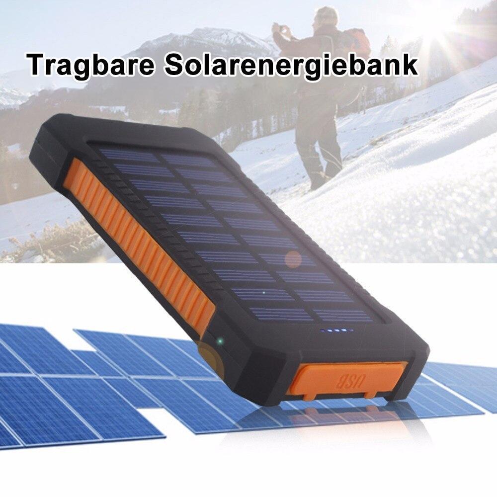 Wasserdichte Solarenergiebank mit Taschenlampe